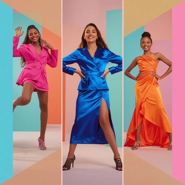 A Modern Abstract Studio of Vibrant Neon Fits | Sophisticated Collage Girl