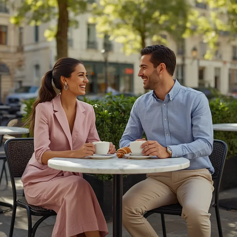 Charming Couple Wearing Chic Pastel Smart Casual Outfits | Couple Ai Prompt