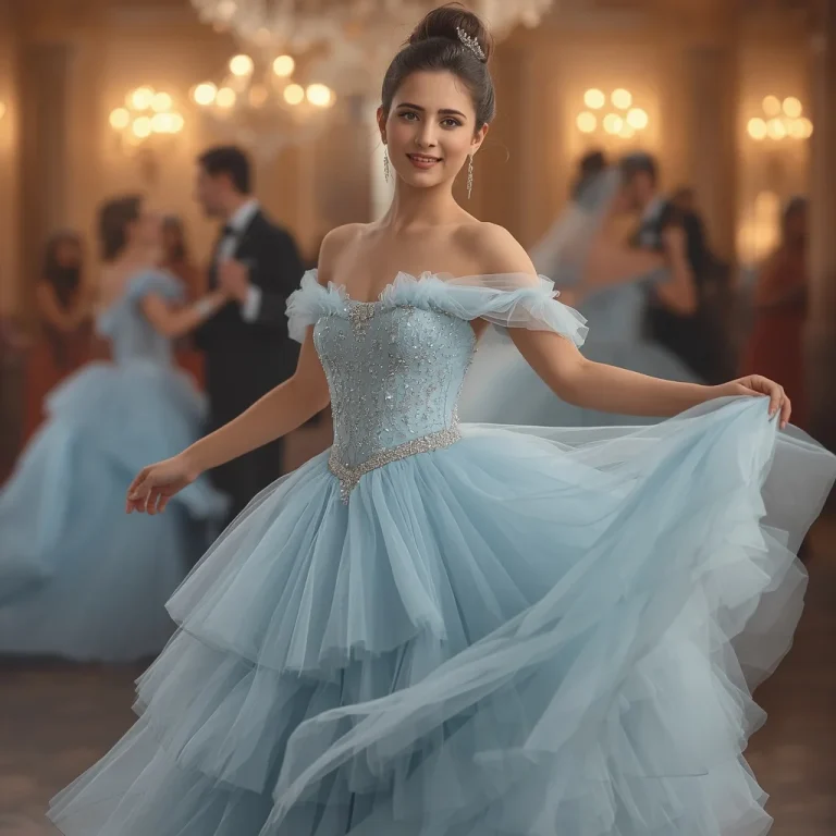 Dreamy Tulle and Sequin Gown for a Fairy Tale Ball | Gemini ai prompt