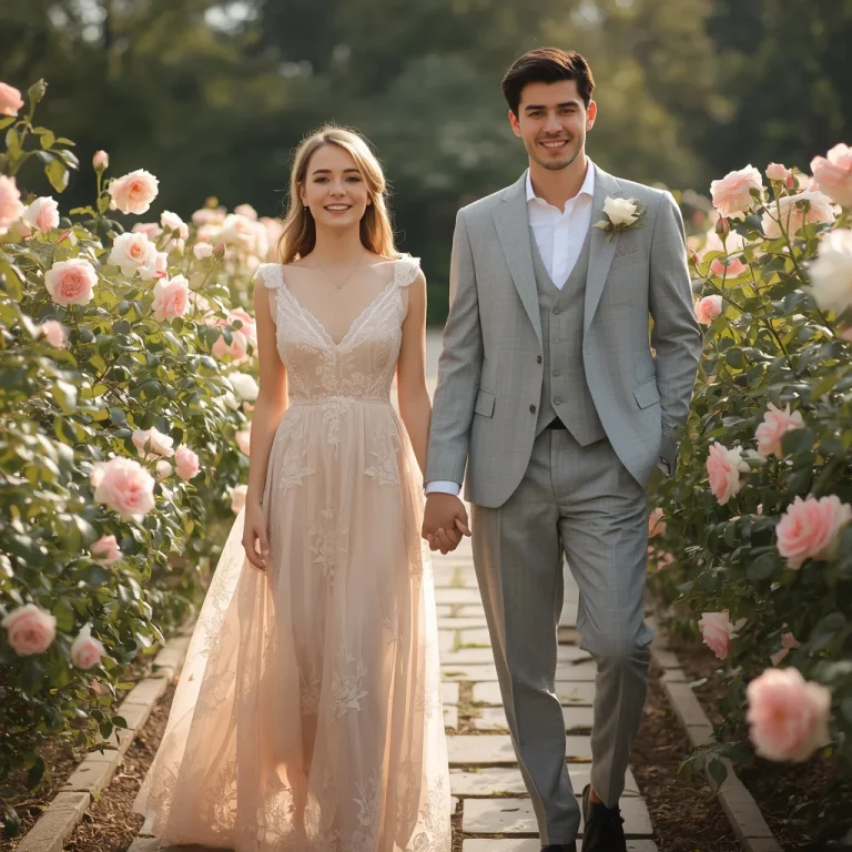The Romantic Rosewater Garden of Soft Pastel Lace | Trending couple prompt